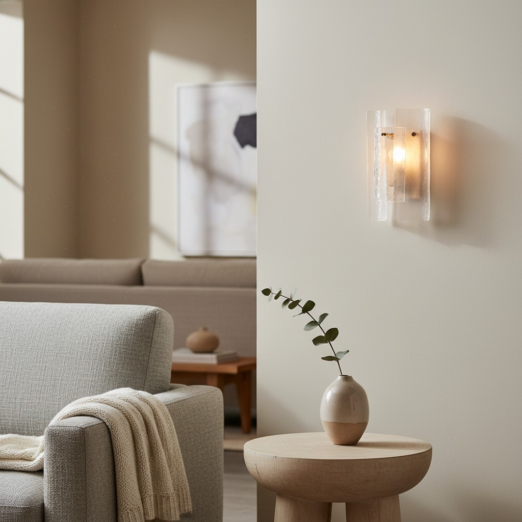Velora wandlamp in rustige woonkamer