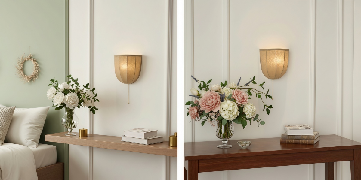 Fablune wandlamp in twee interieurstijlen