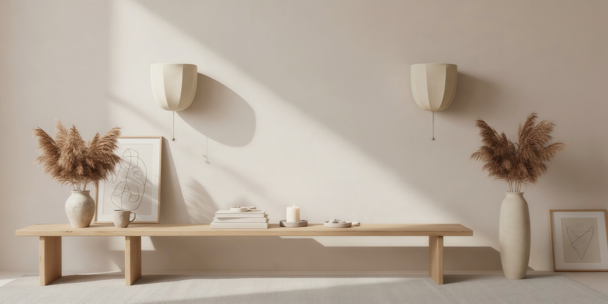 Fablune wandlamp in een rustige woonkamer