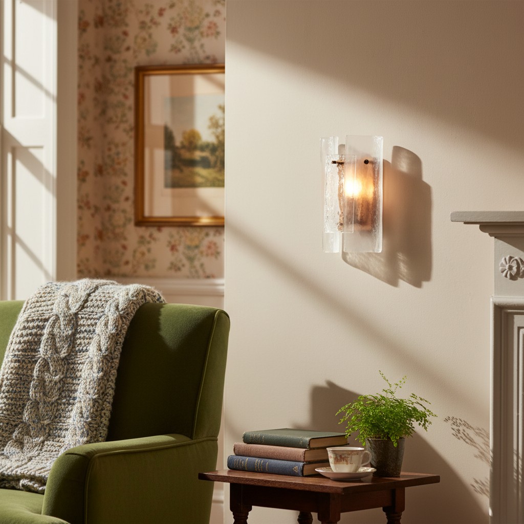 Velora wandlamp naast fauteuil
