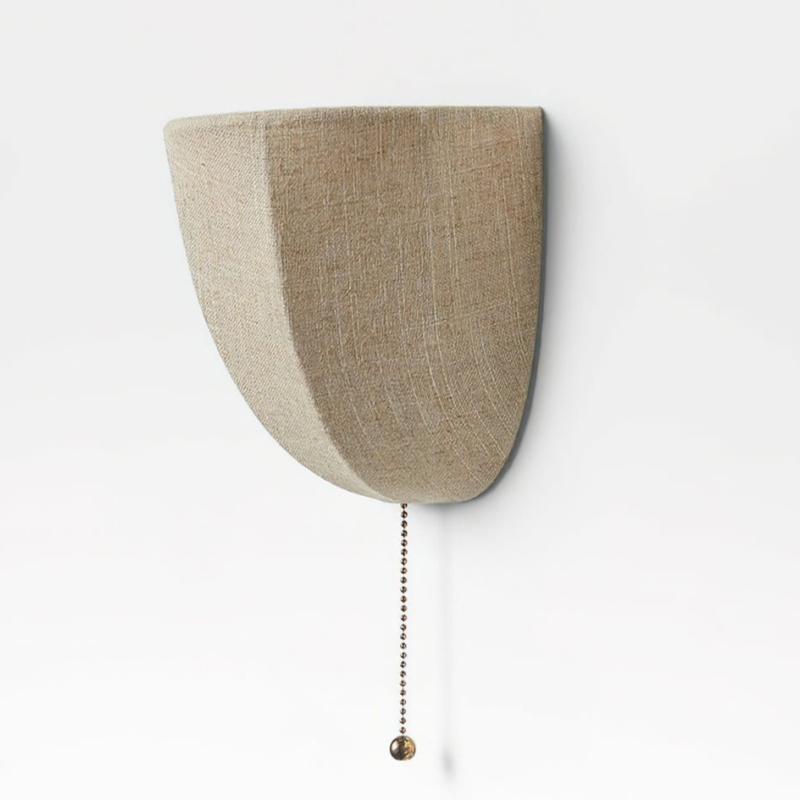 Fablune wandlamp met beige linnen kap