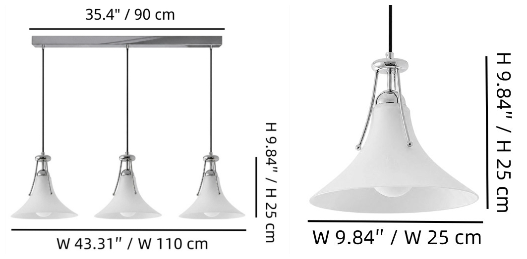 Afmetingen van de Magnolia hanglamp