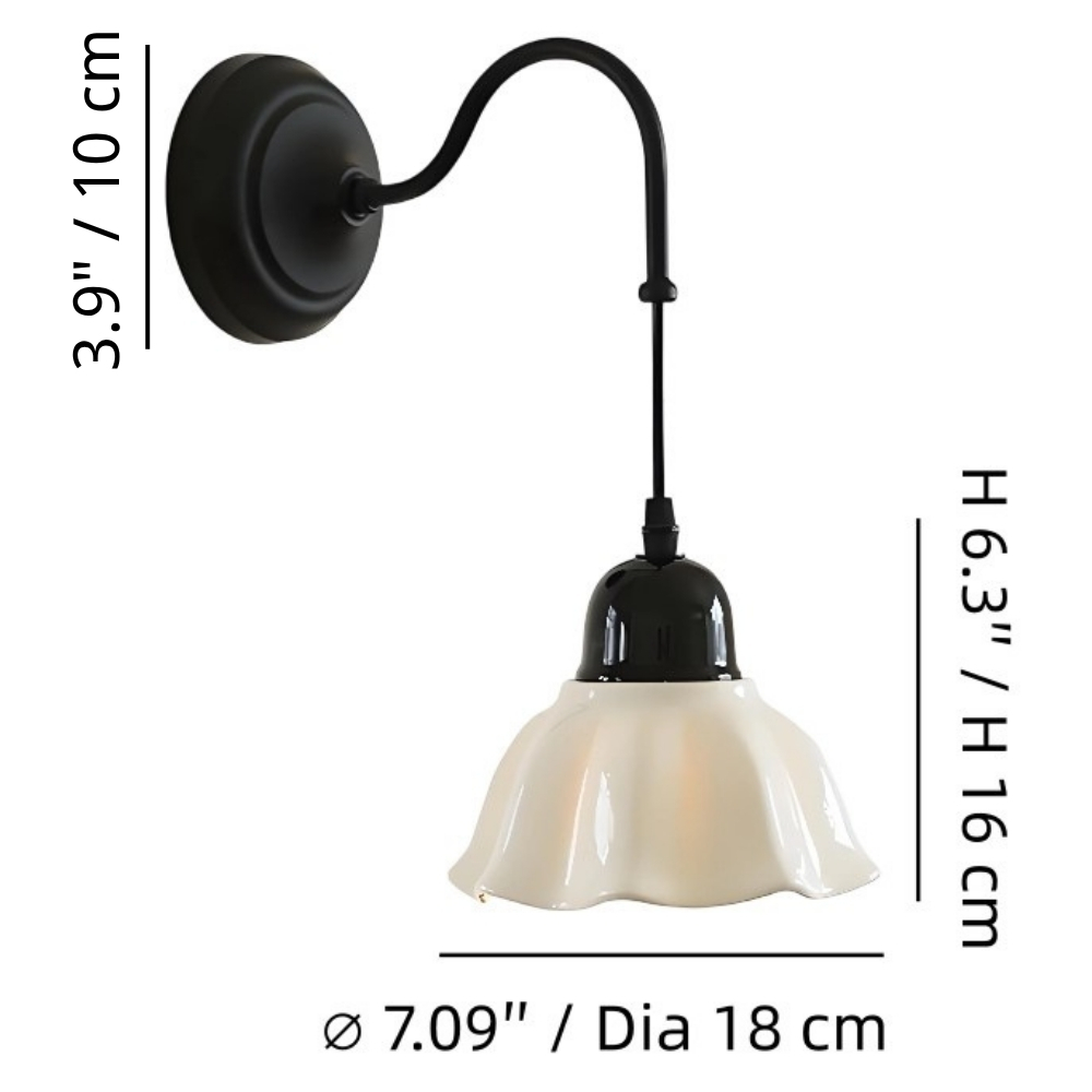 Afmetingen van de Cazelle wandlamp