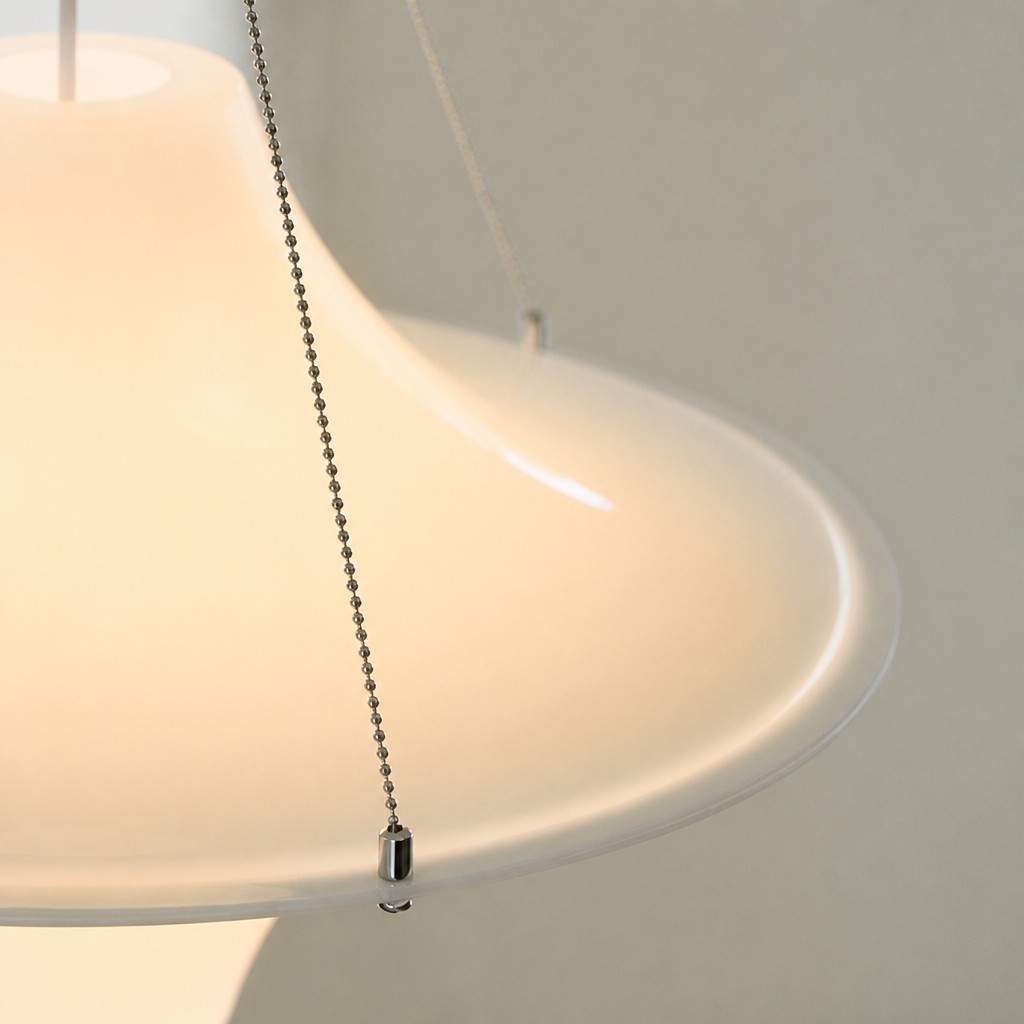 Detail van de rand en ketting van de Saebery hanglamp