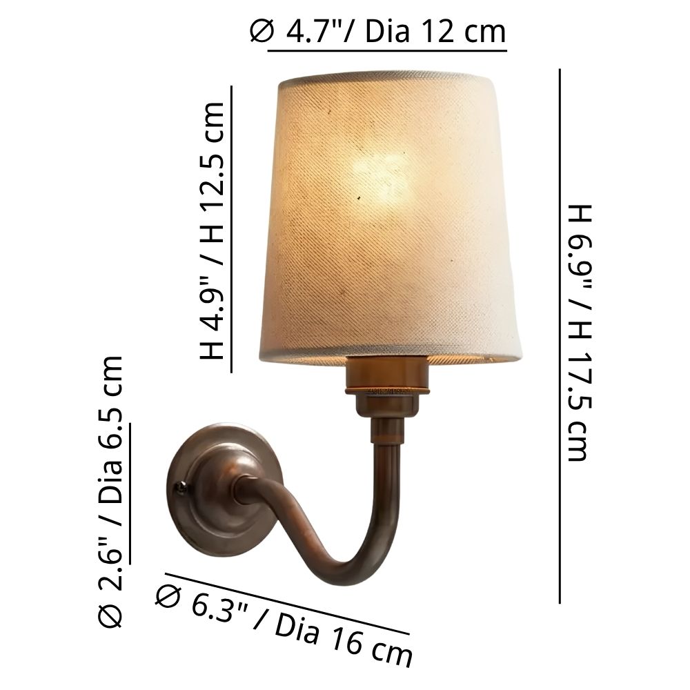 Maatspecificaties van de Cottaloy wandlamp