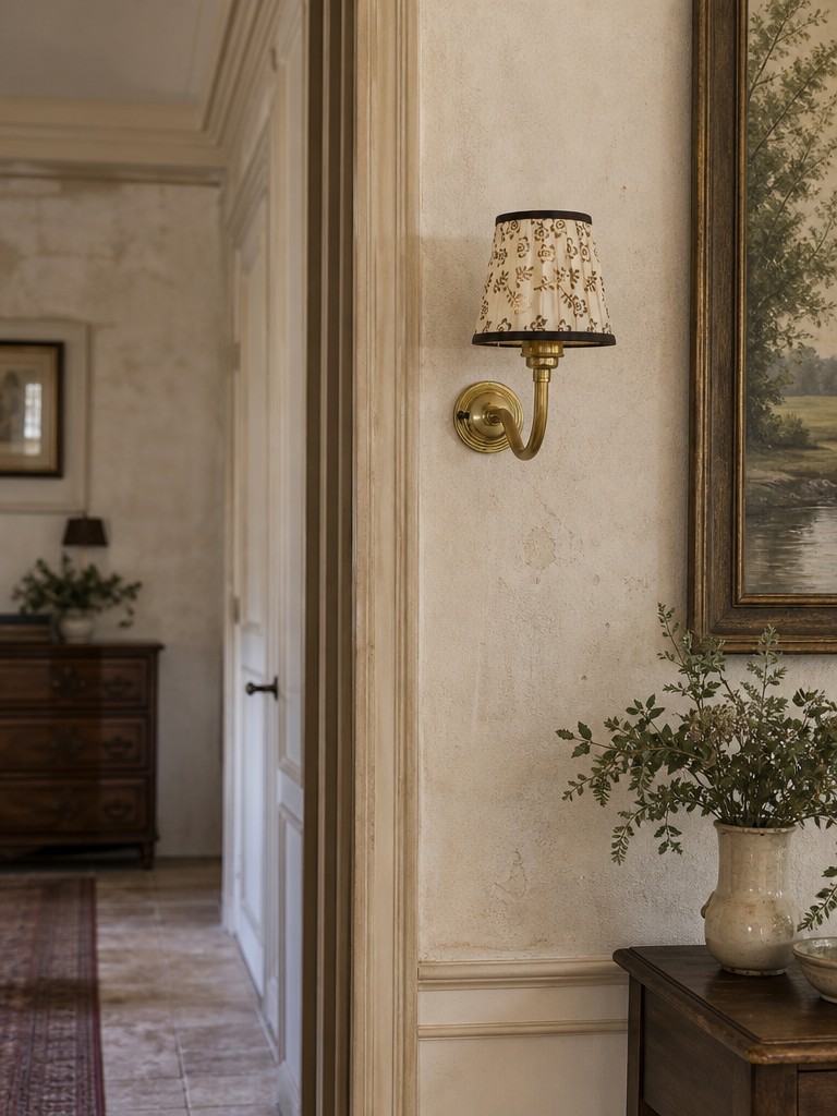 Lichte zithoek met wandlamp