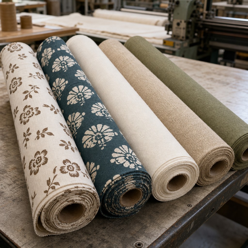 Effen en bloemenprint stoffen