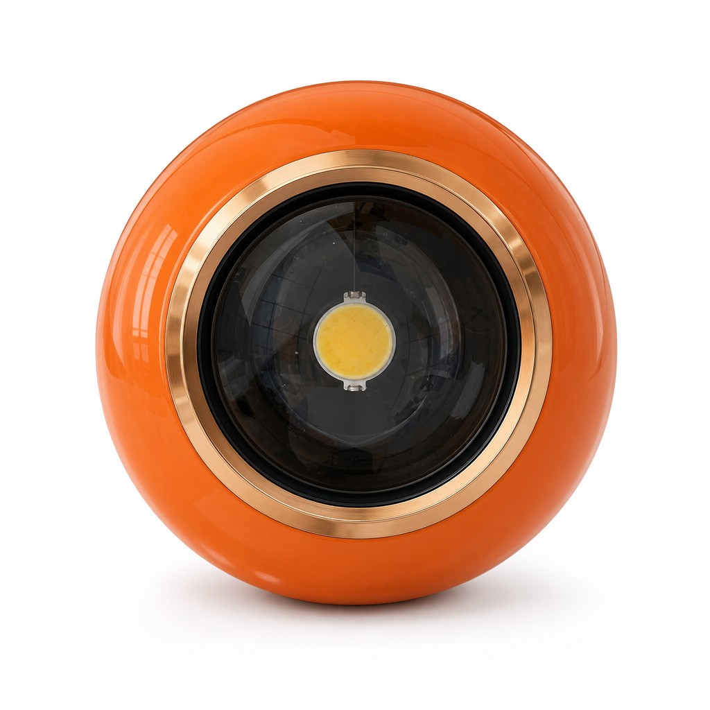 Onderzijde van de bolvormige LED lamp
