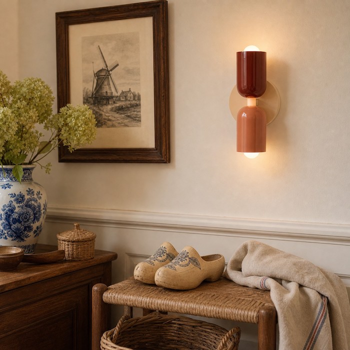 Modern wall sconce styled for its light effect rather than ornament.