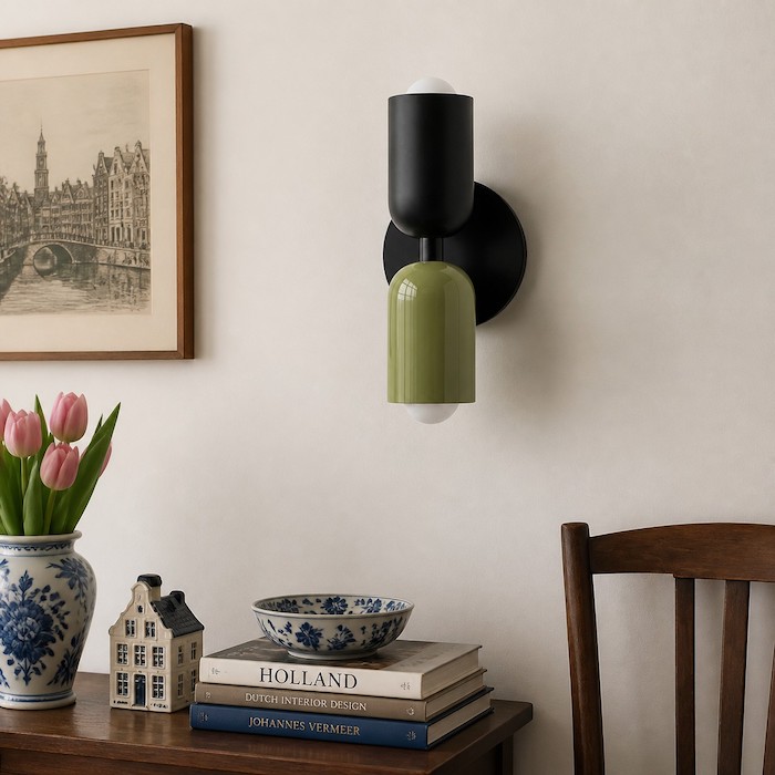 Up-and-down wall sconce with clear space for both beams to spread.