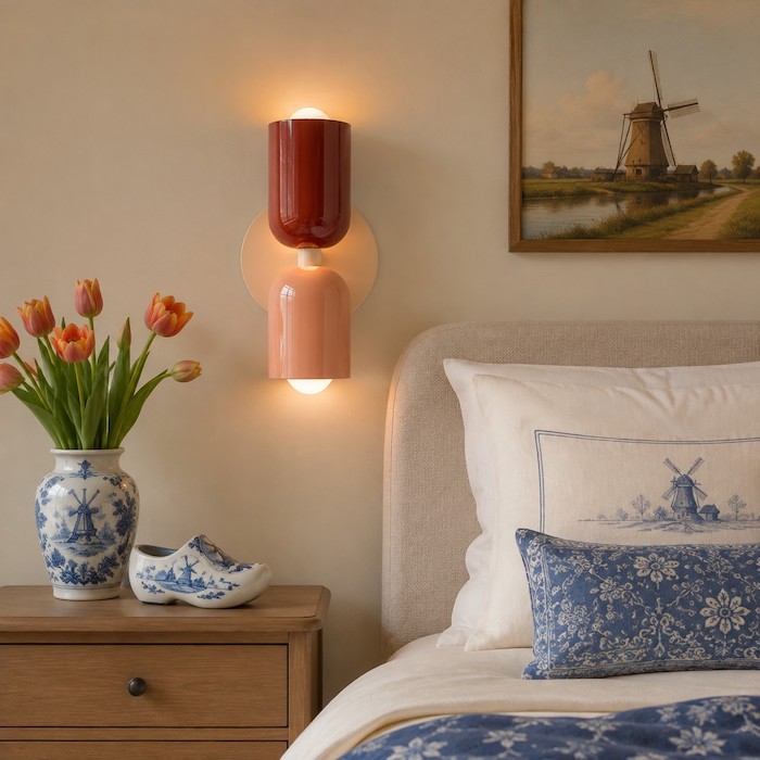 Soft wall glow creating a calmer bedroom before sleep.