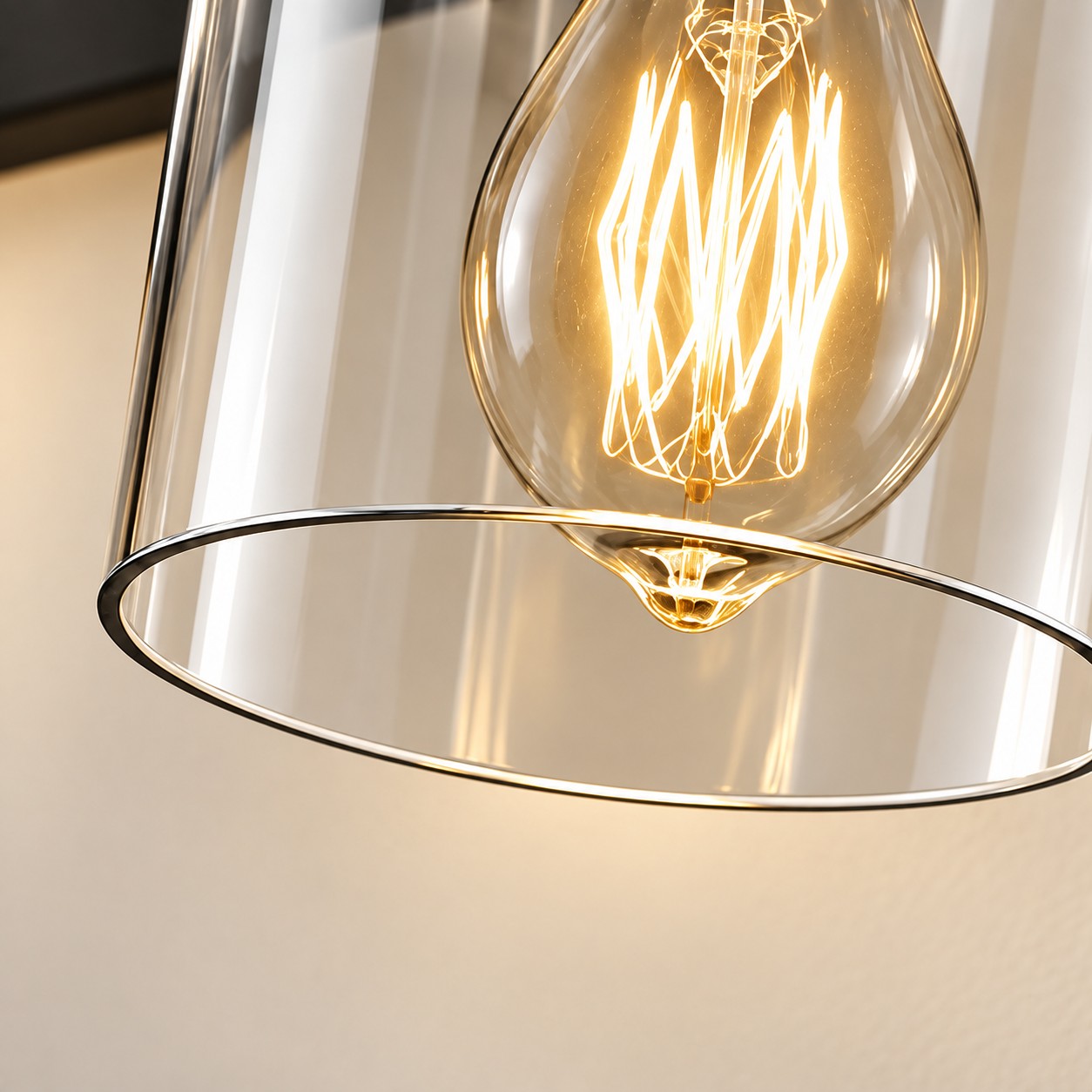 Glass Bathroom Vanity Light with cylindrical shades and a metal wall bar