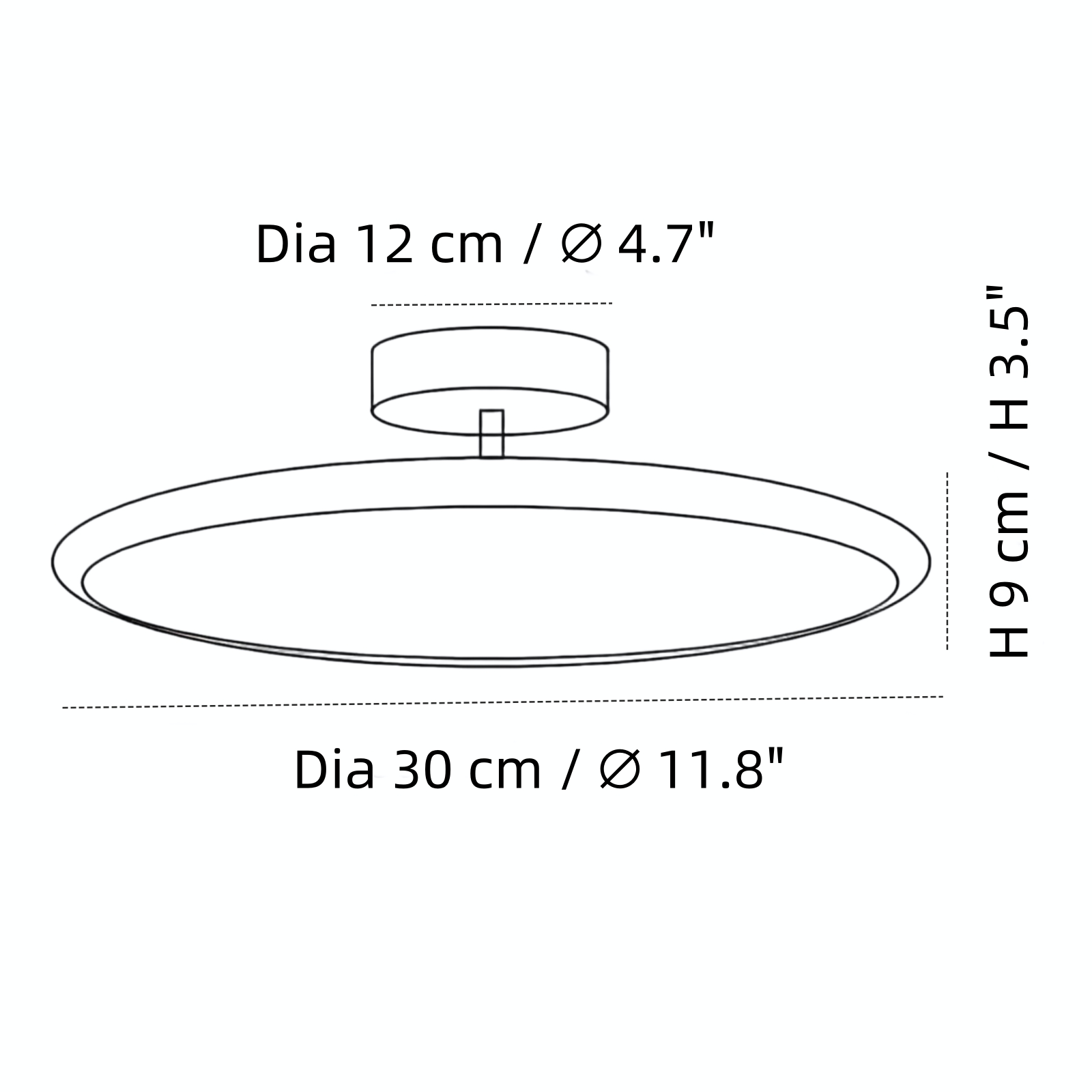 Klein formaat: Dia 30 cm x H 9 cm