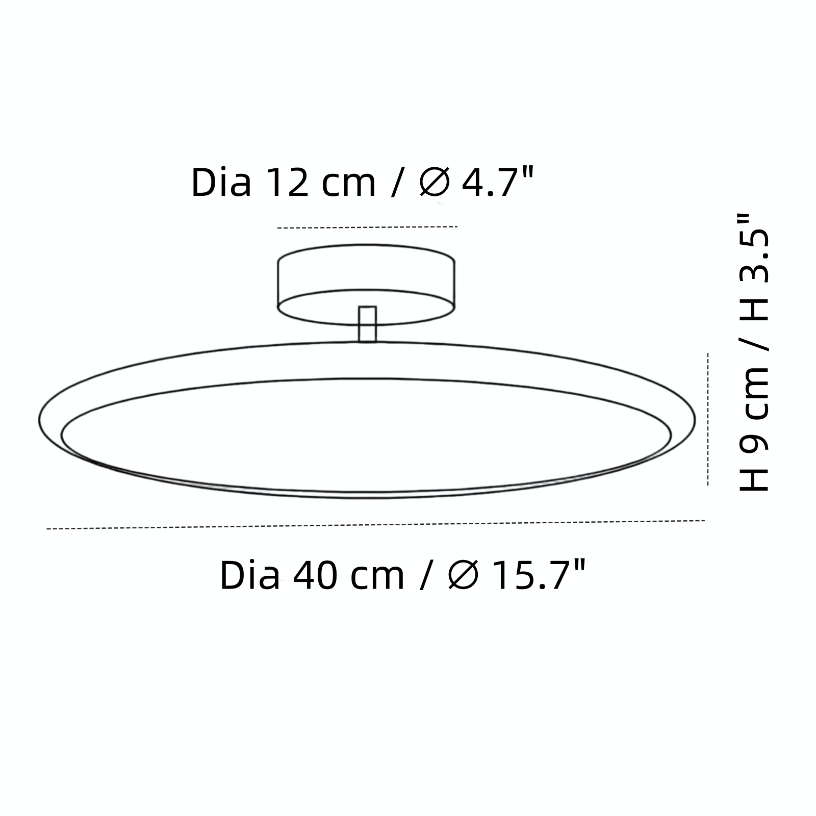 Medium formaat: Dia 40 cm x H 9 cm