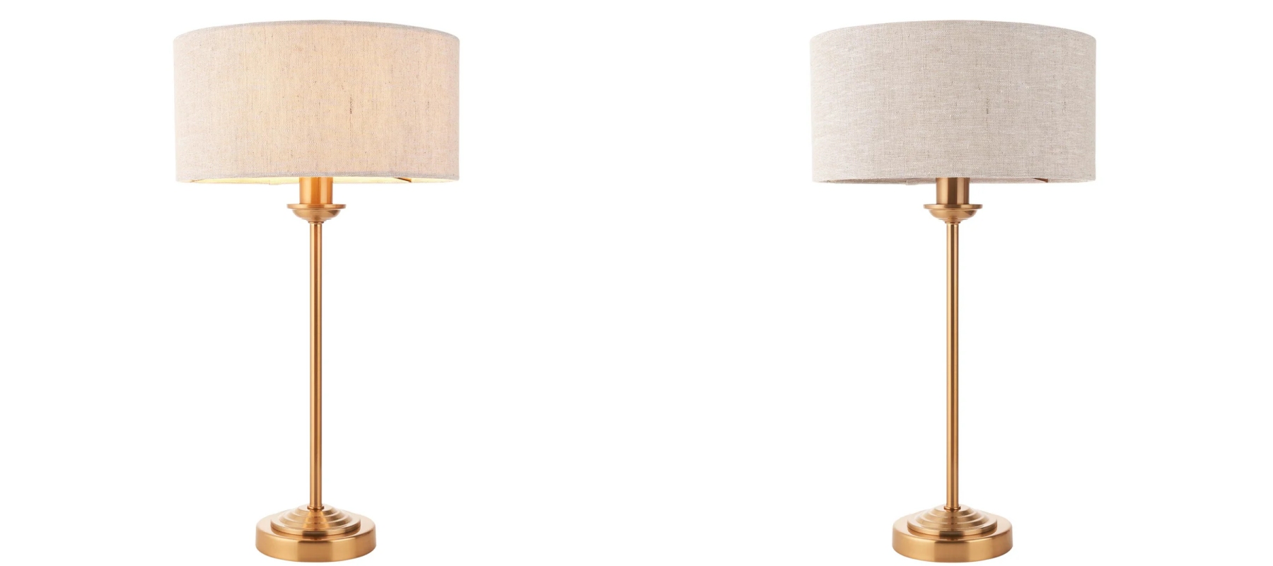 Vergelijking van Tela tafellamp met verlichting aan en uit