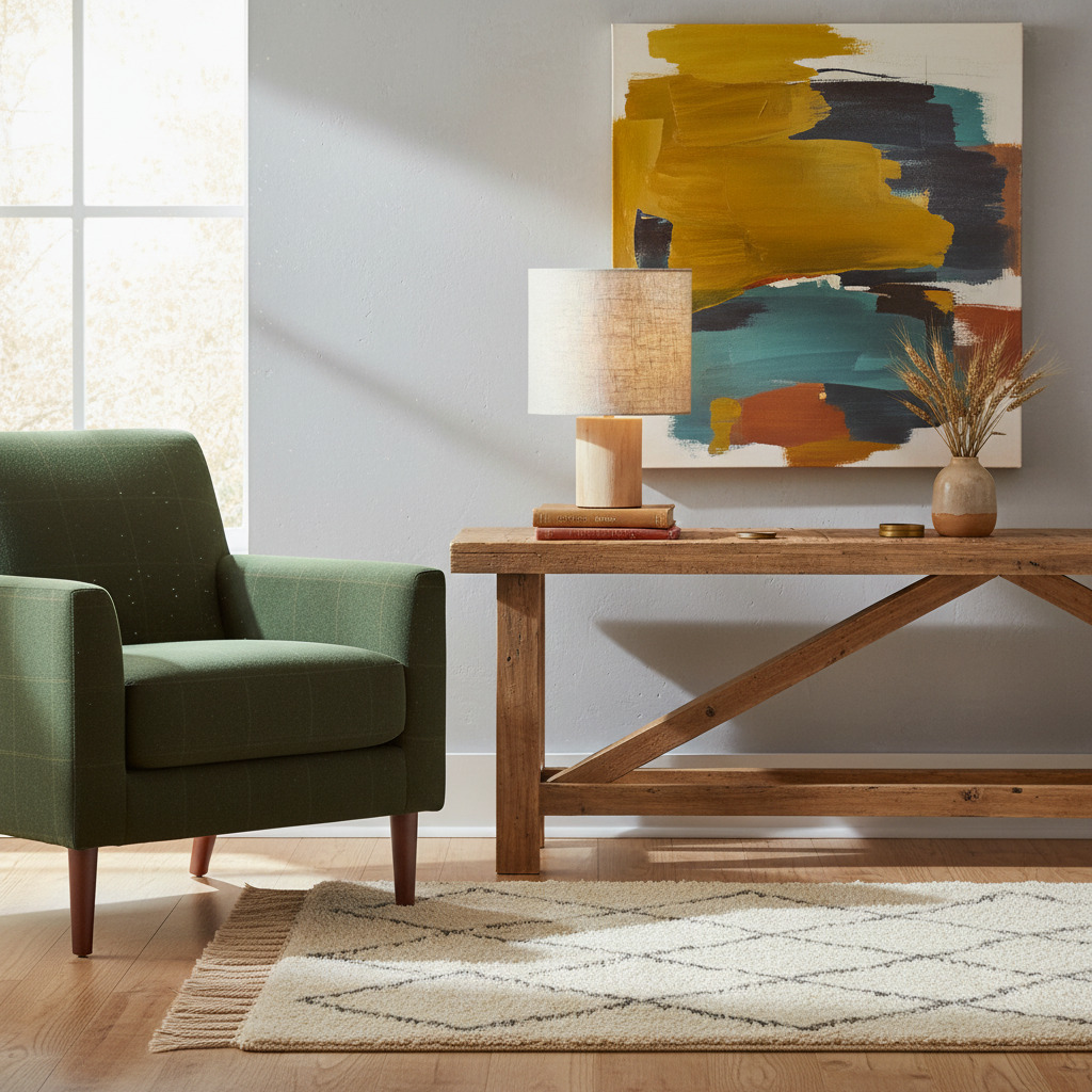 Linemora tafellamp op een houten consoletafel
