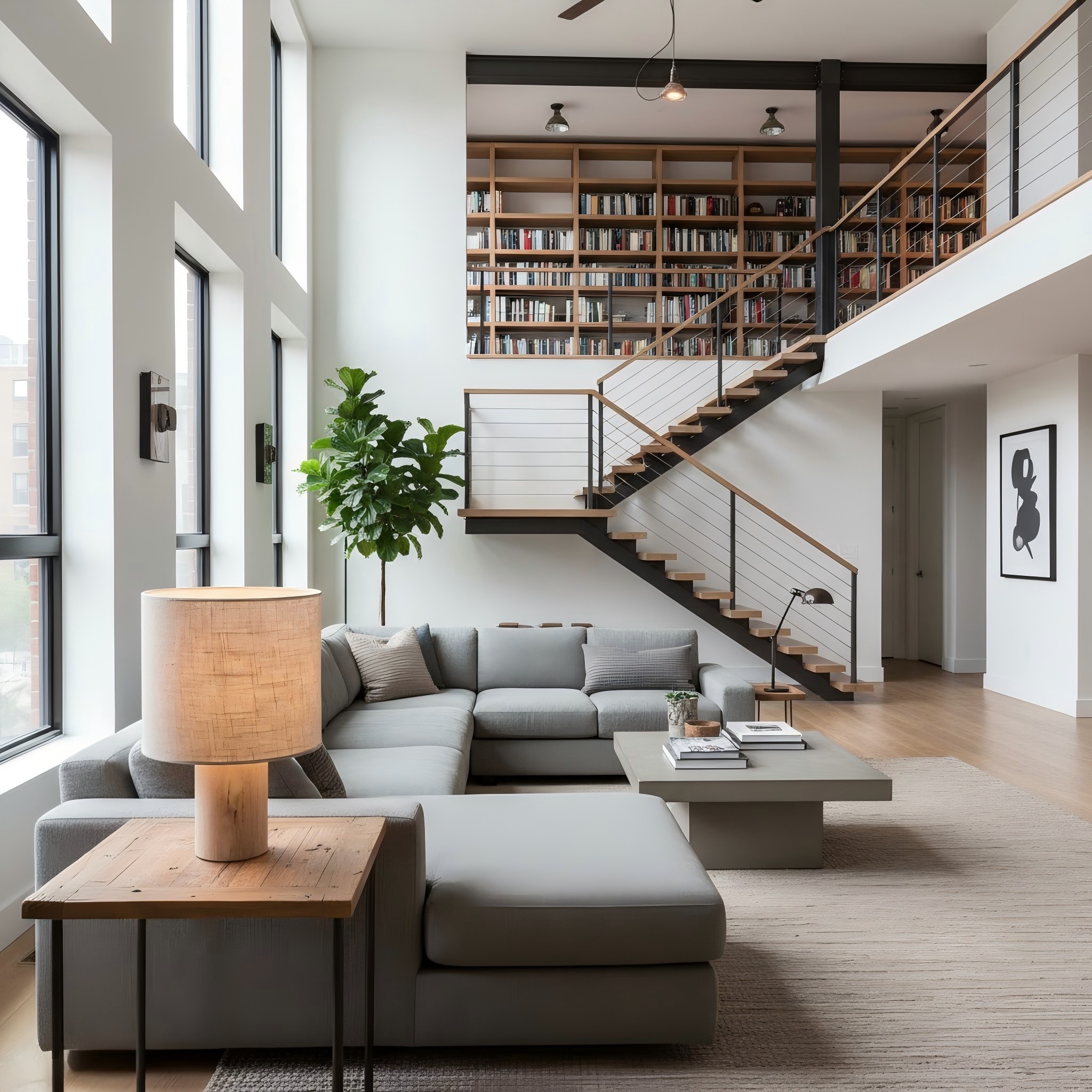 Linemora tafellamp in een moderne woonkamer