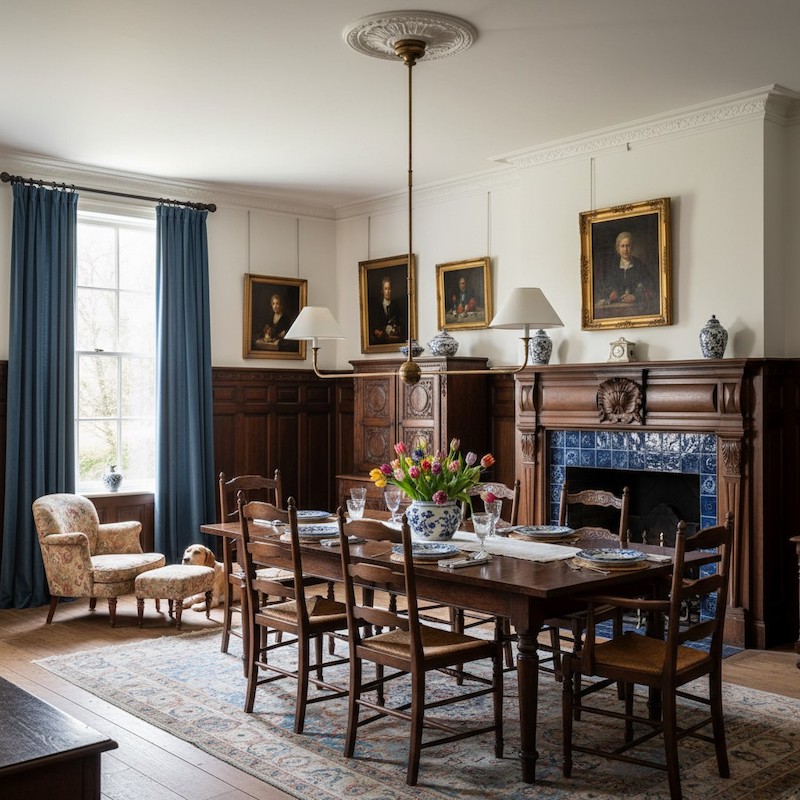 Piaf Grande kroonluchter boven eettafel