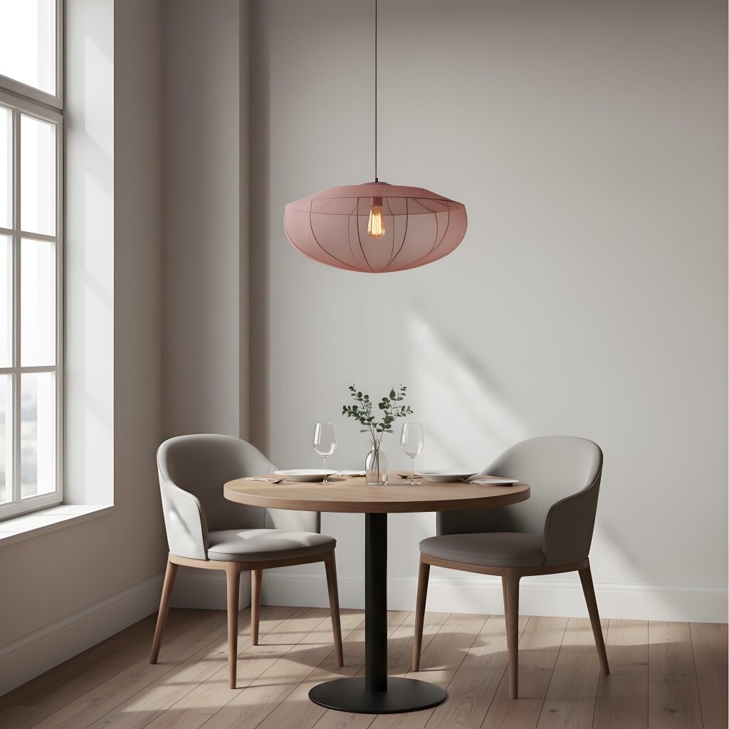 Lumifil hanglamp boven een ronde eettafel
