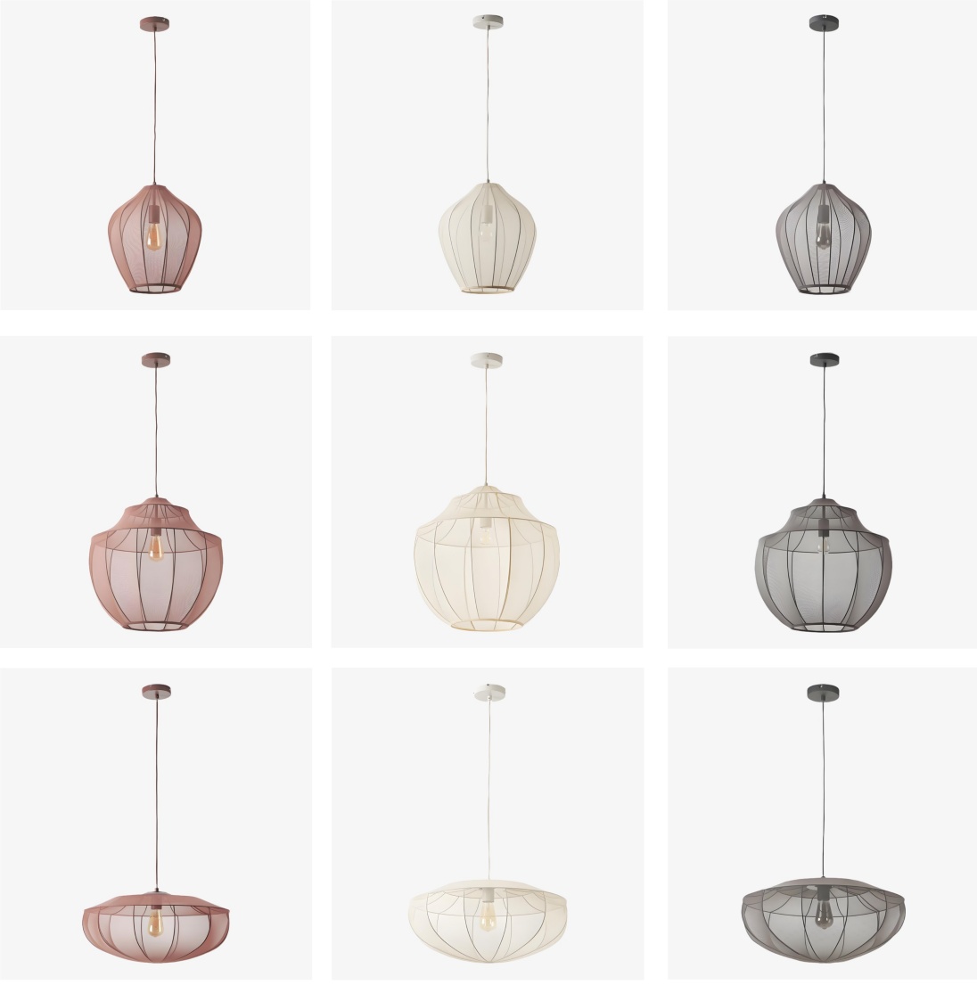 Lumifil hanglamp uitvoeringen in verschillende vormen en kleuren