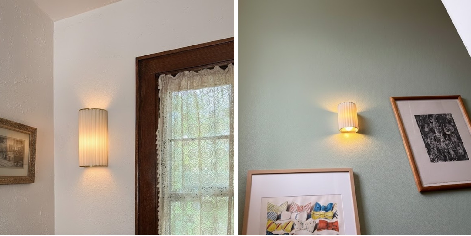 Klantfoto's van de Duova wandlamp in huis