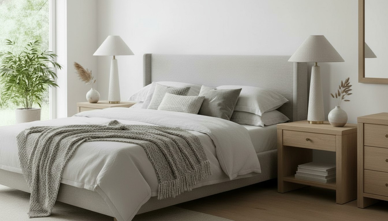 Ceruna tafellamp in een rustige slaapkamer