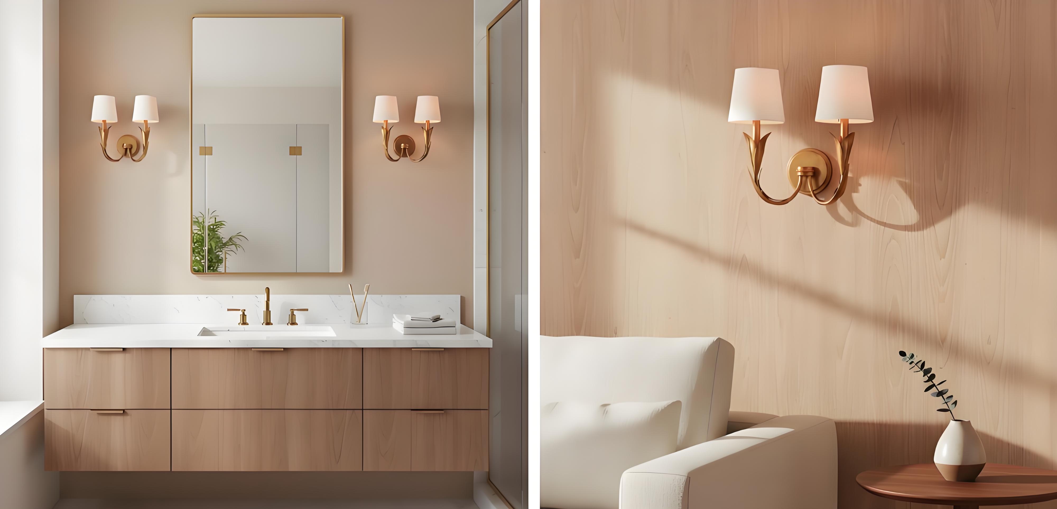 Duova wandlamp in badkamer en woonkamer toepassingen
