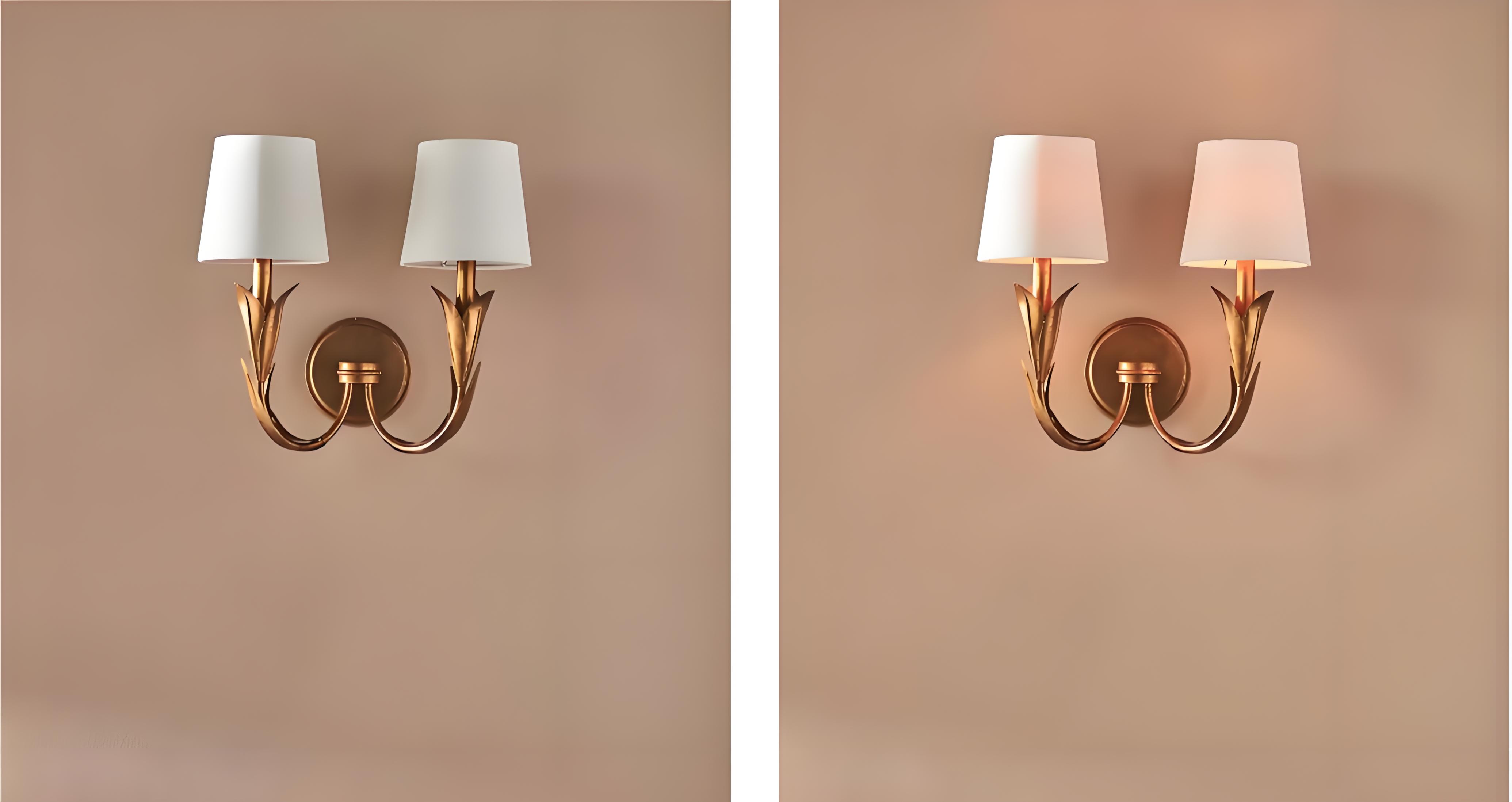 Vergelijking van de Duova wandlamp uit en aan