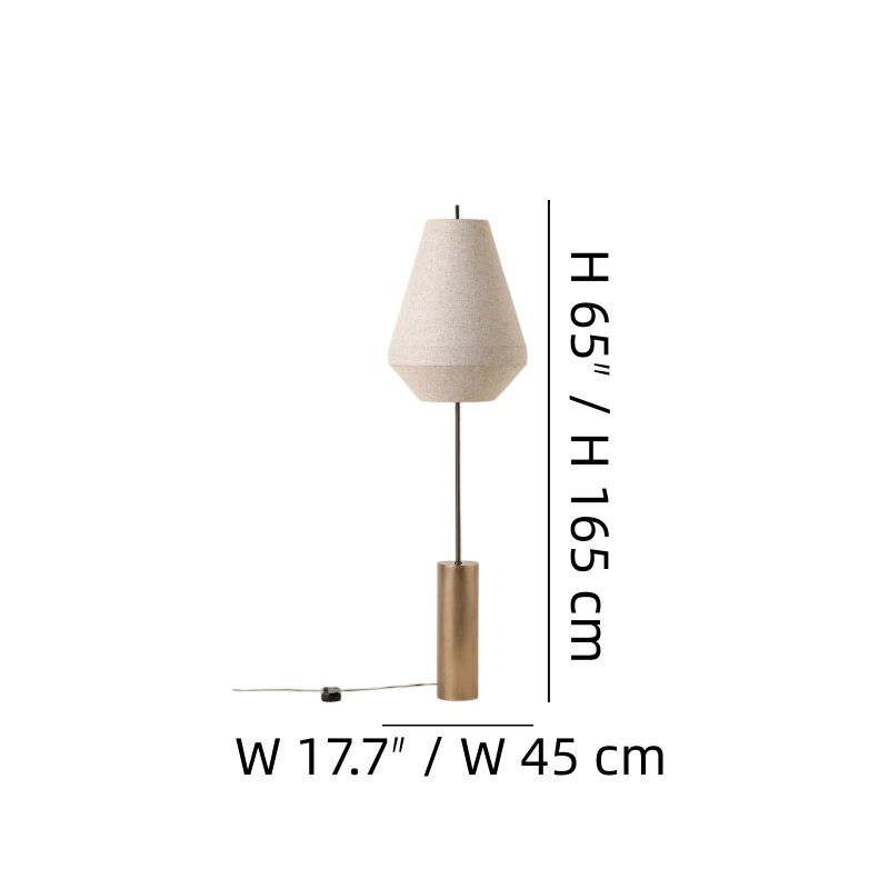 Zalen vloerlamp afmetingen