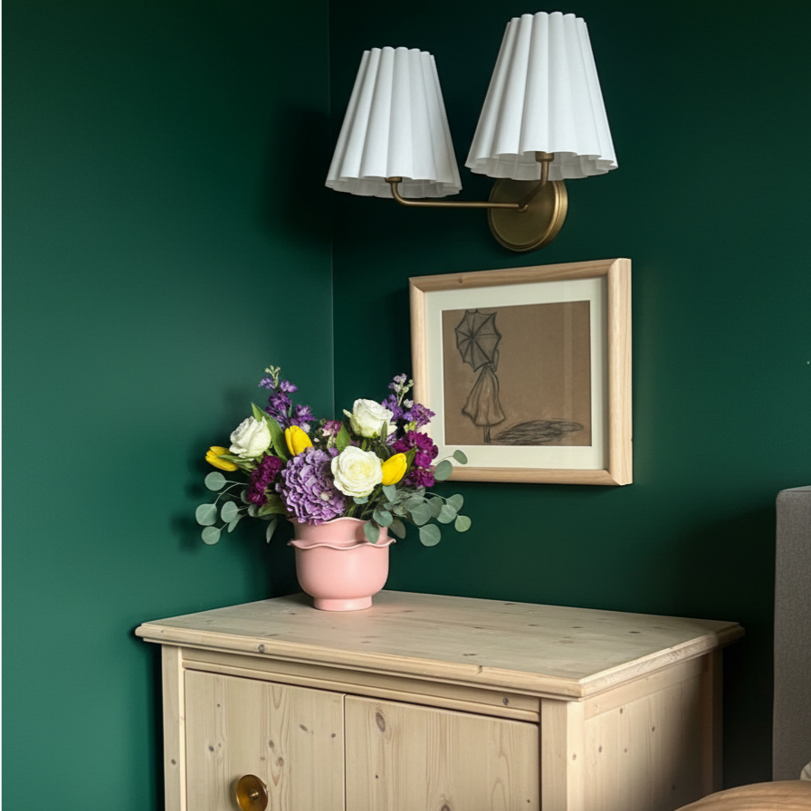 Ruffmeto wandlamp boven kast