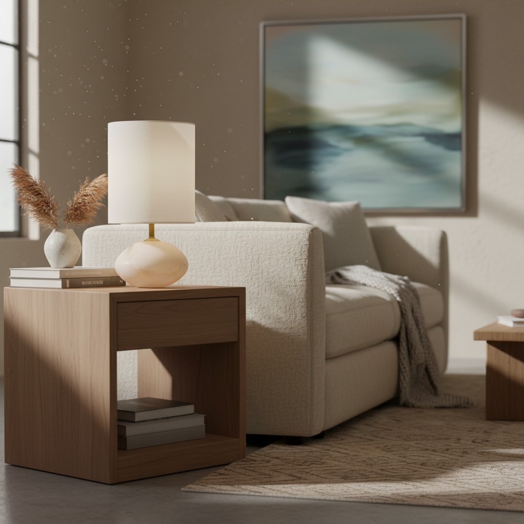 Albi tafellamp naast een sofa