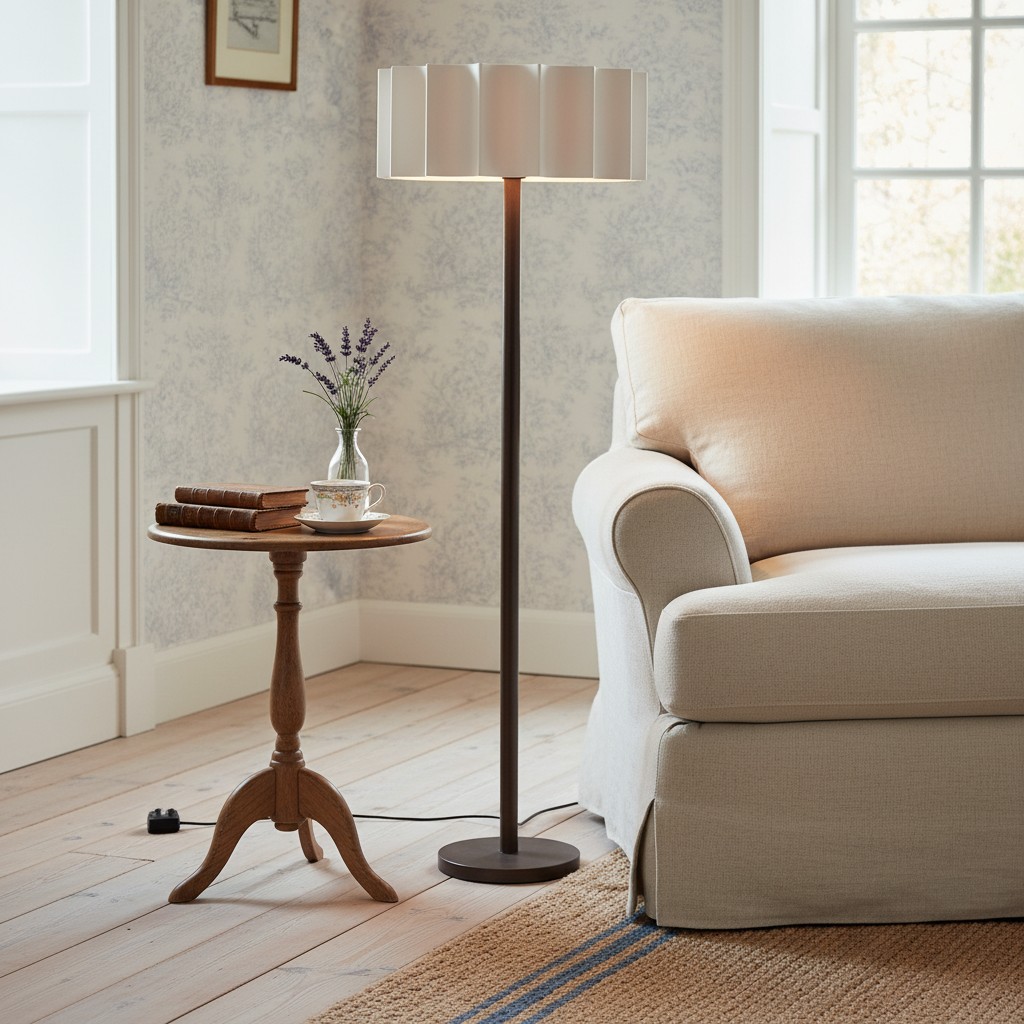 Cavilon vloerlamp naast een ronde bijzettafel