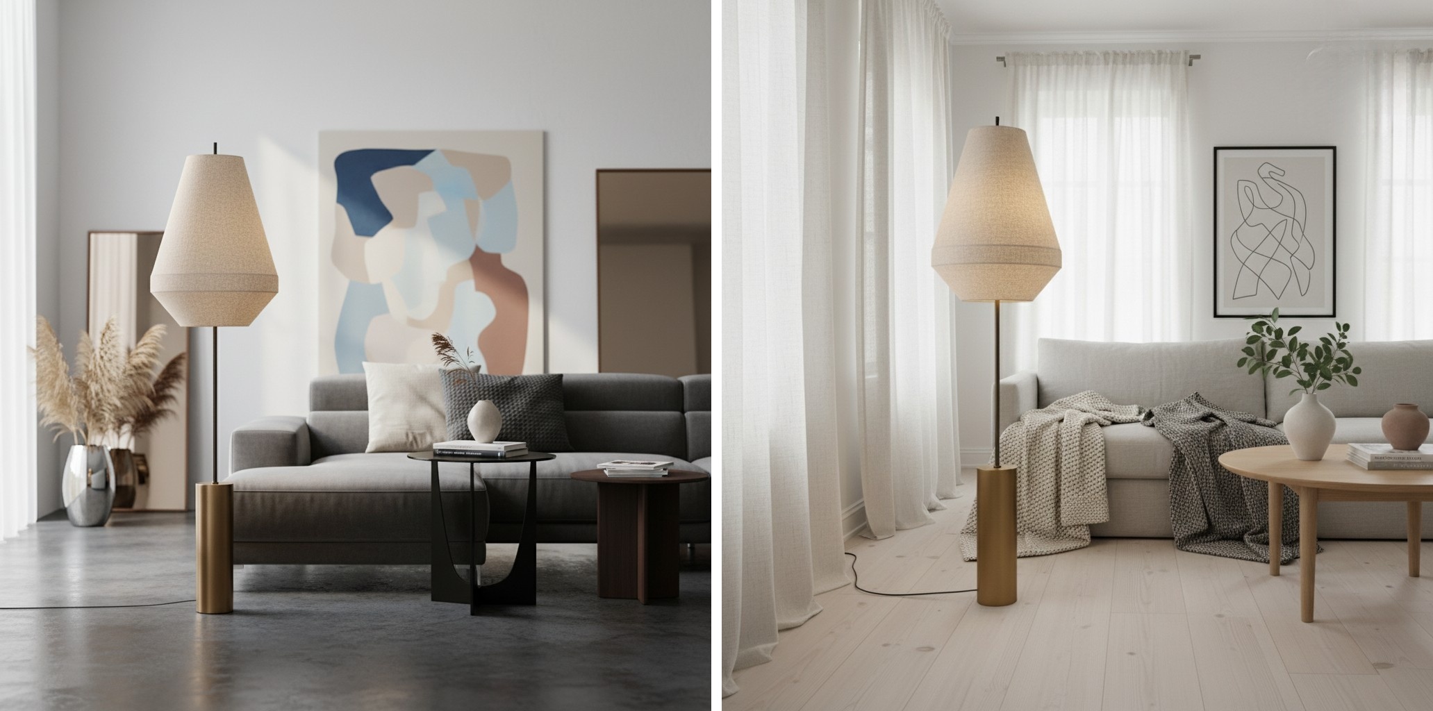 Zalen vloerlamp in moderne woonkamer