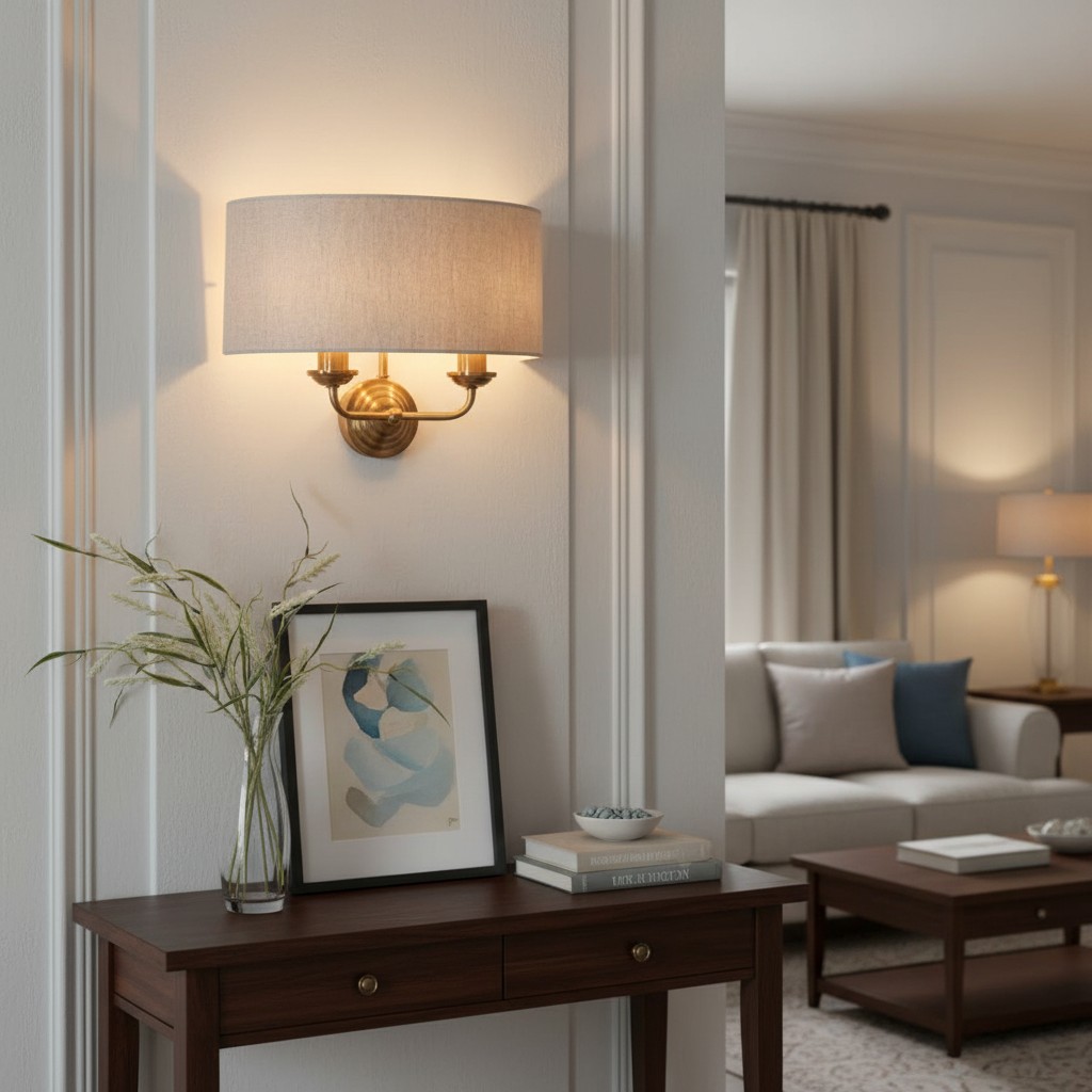 Tela wandlamp in een woonkamer