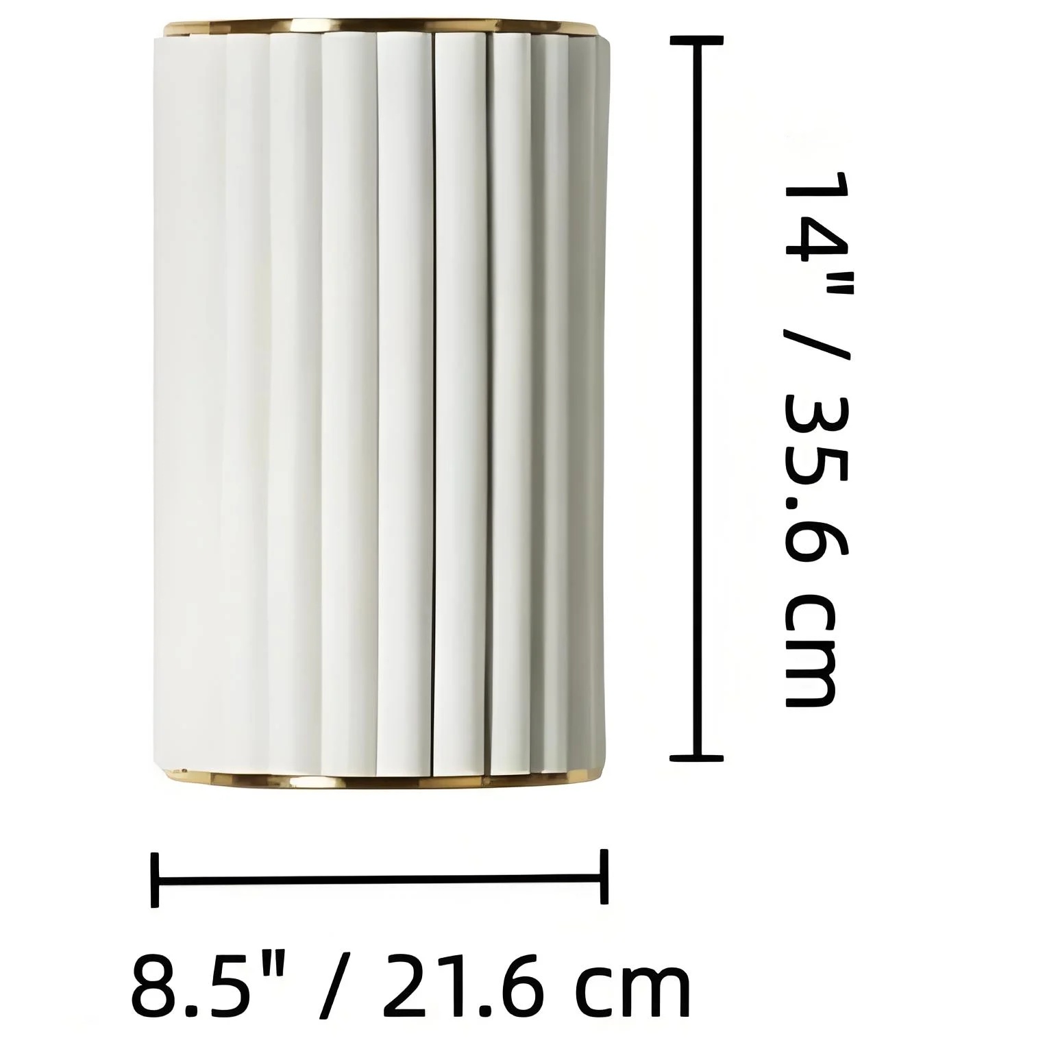 Duova wandlamp maatspecificatie B 8,5 inch bij H 14 inch