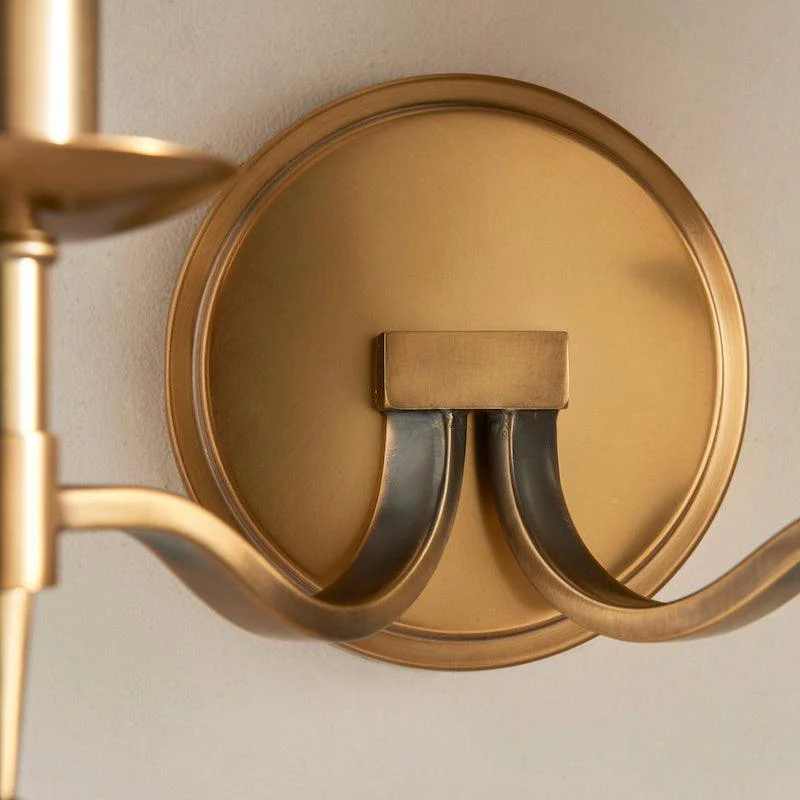 Close-up of Tela brass backplate and curved arms