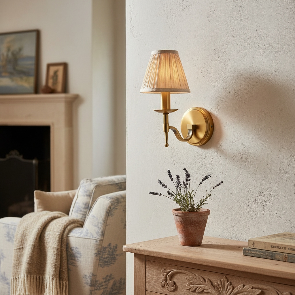 Tela wall light styled in a cozy living area