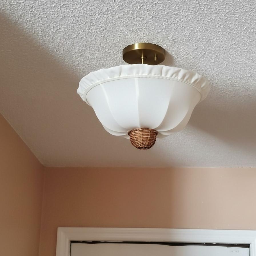 Klantfoto met Wickara plafondlamp aan plafond