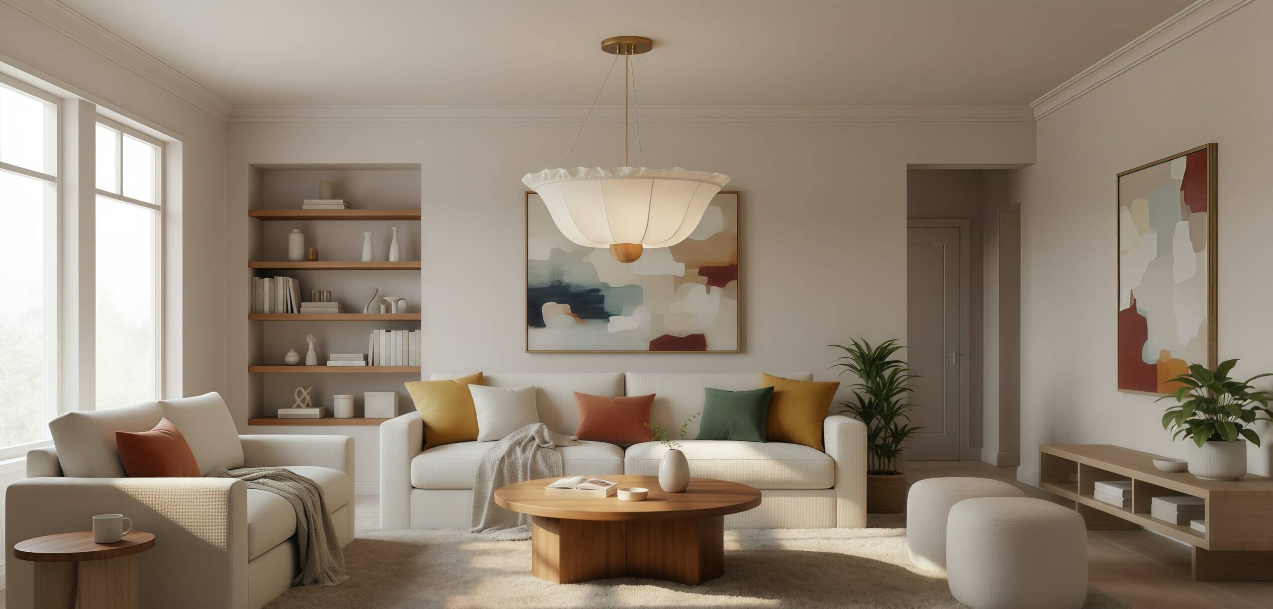 Wickara plafondlamp in woonkamer