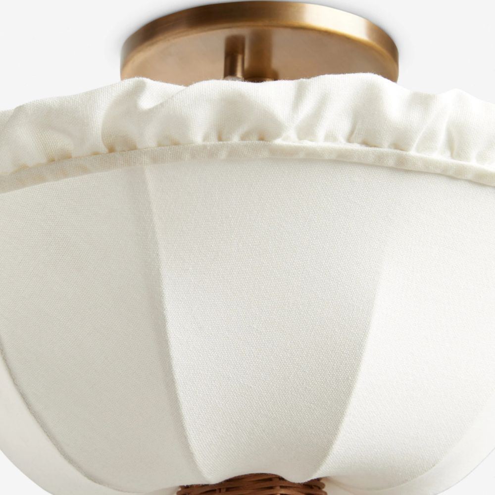 Detail van witte stoffen kap