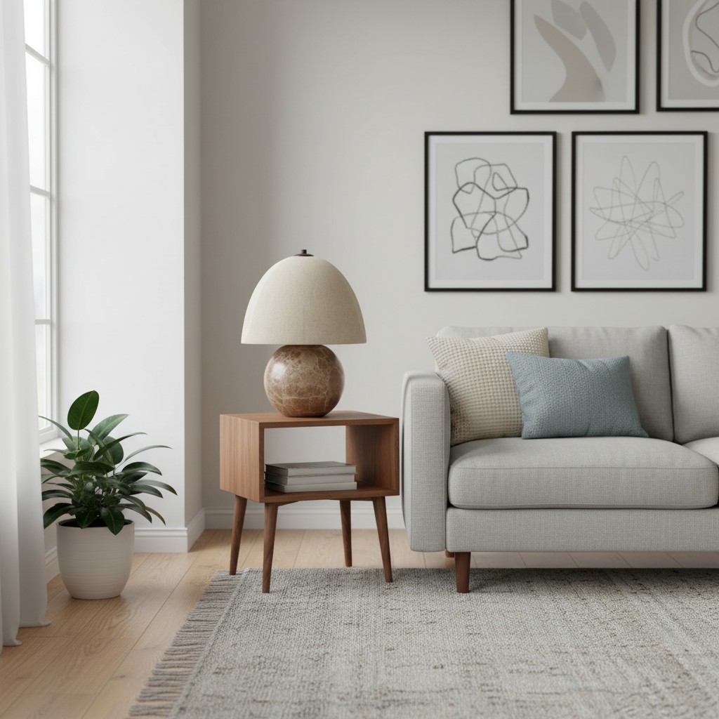 Cordove tafellamp op een bijzettafel in de woonkamer