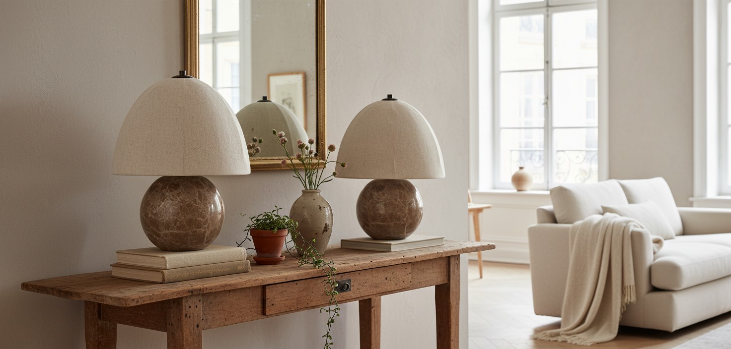 Cordove tafellamp in een lichte woonkamer