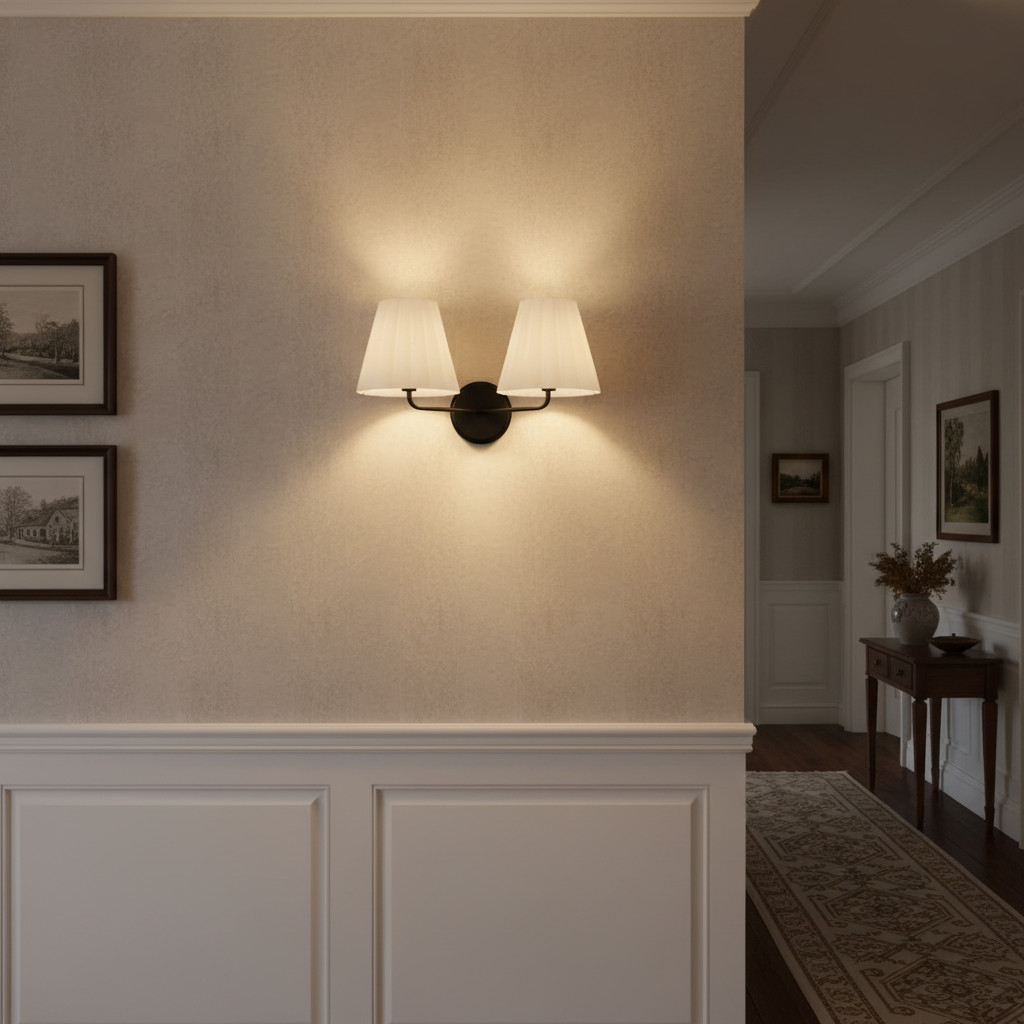 Ruffmeto wandlamp in een hal