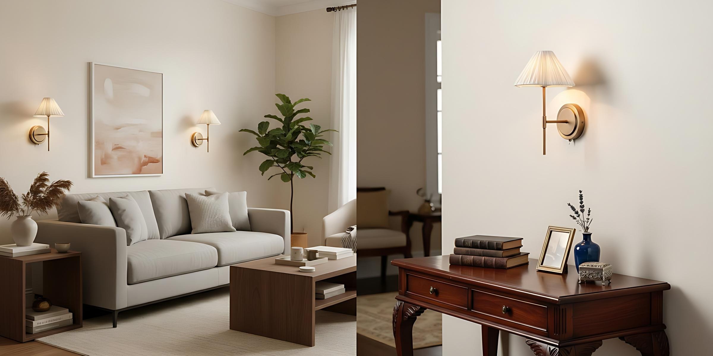 Vintage linnen wandlamp