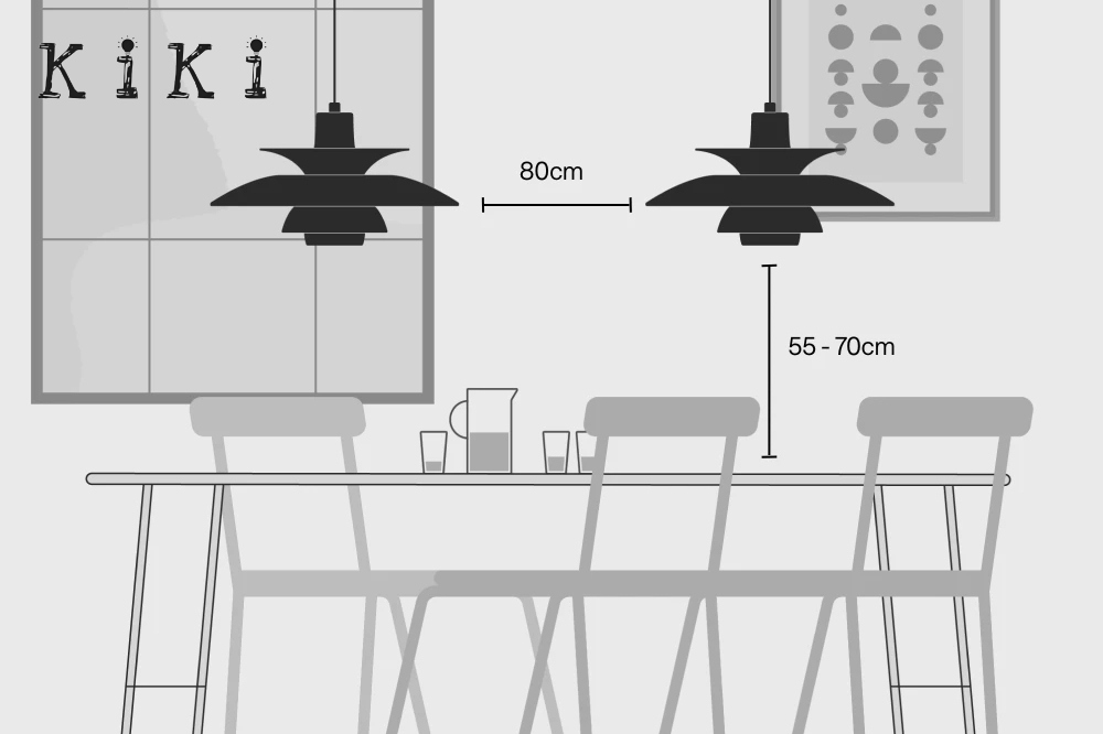 Double Pendant Light Arrangement