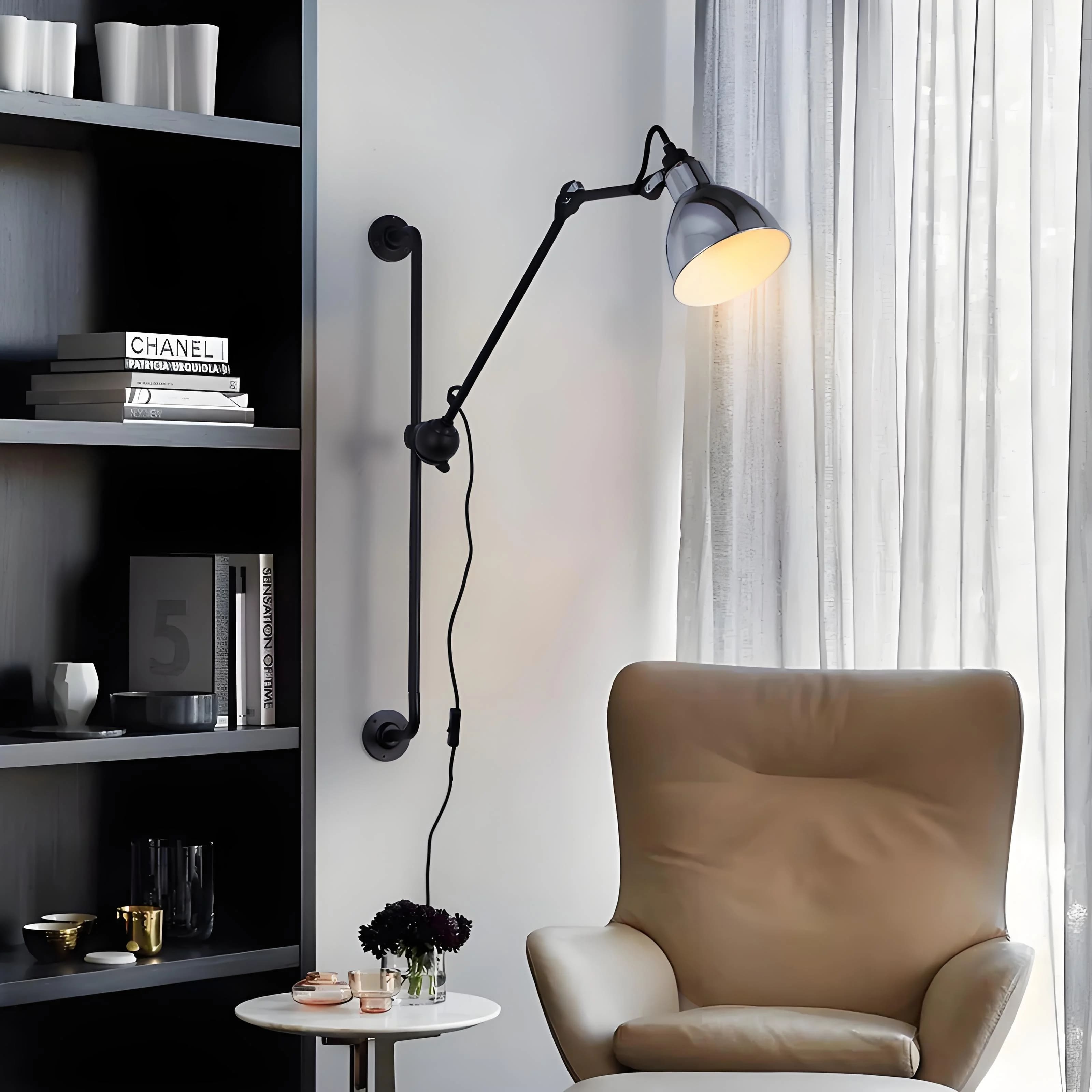 Studiehoek met wandlamp