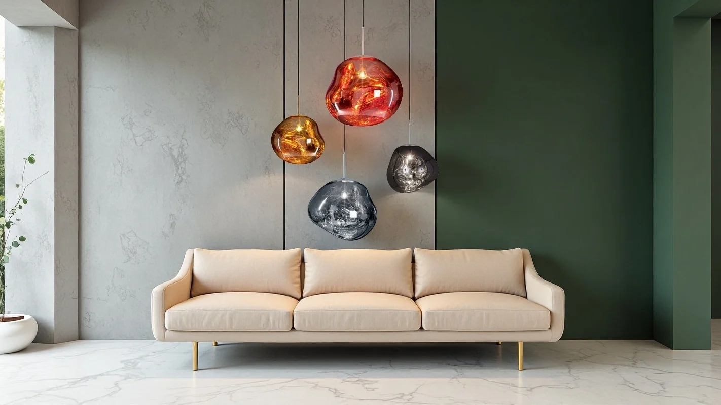 Onregelmatige glazen hanglamp