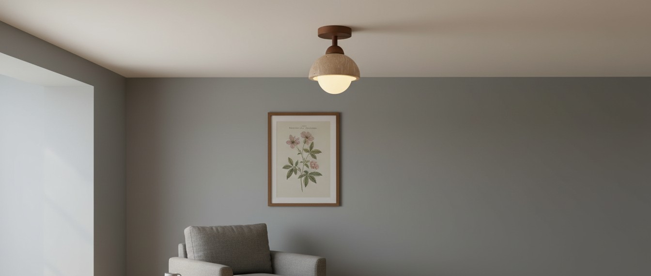 Vintage travertijn lamp