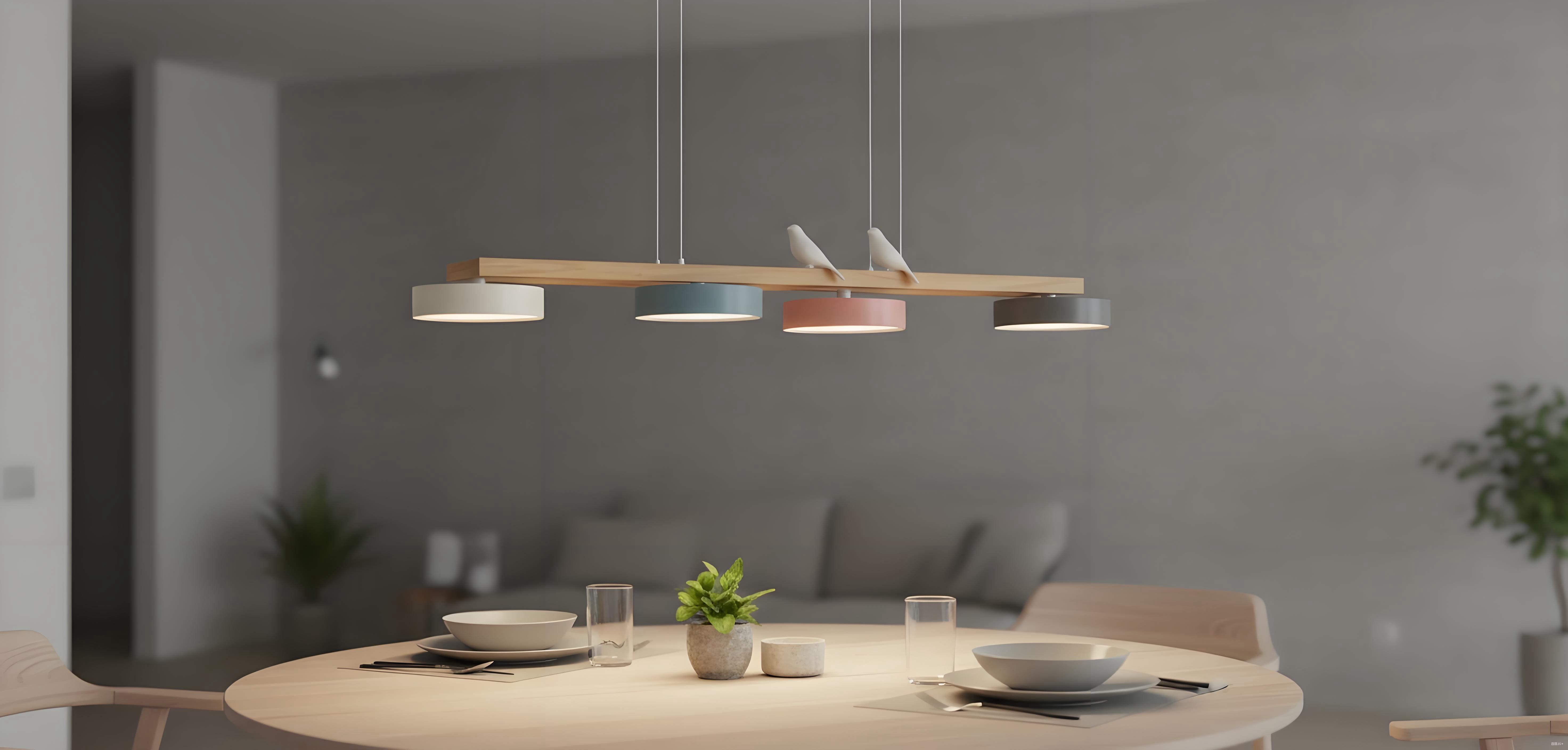 Moderne lineaire kroonluchter met houten balken