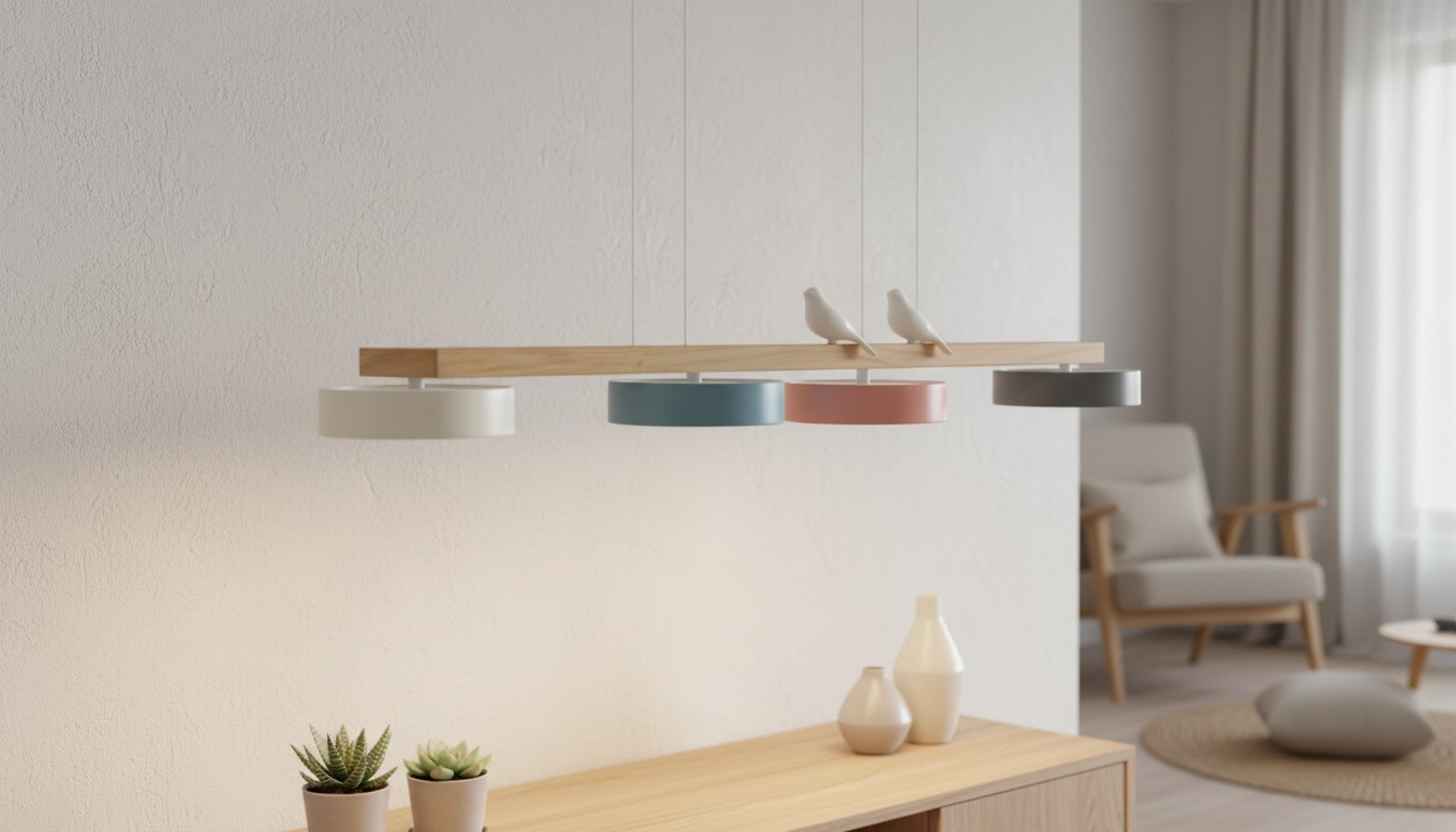 Sienna Bird Linear Chandelier in een woonkamer